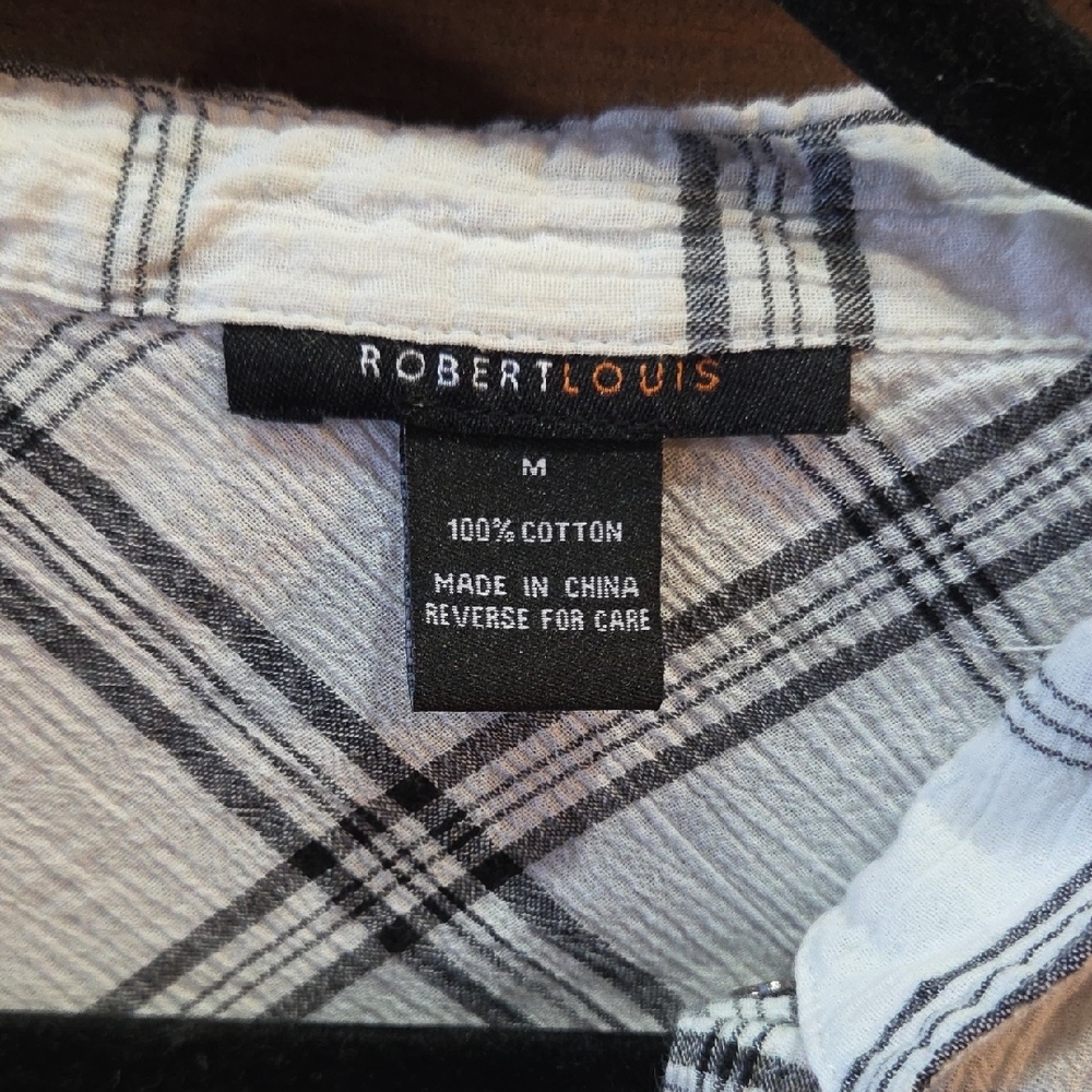 Robert Louis Black and White Plaid Shirt - Picture 2 of 4